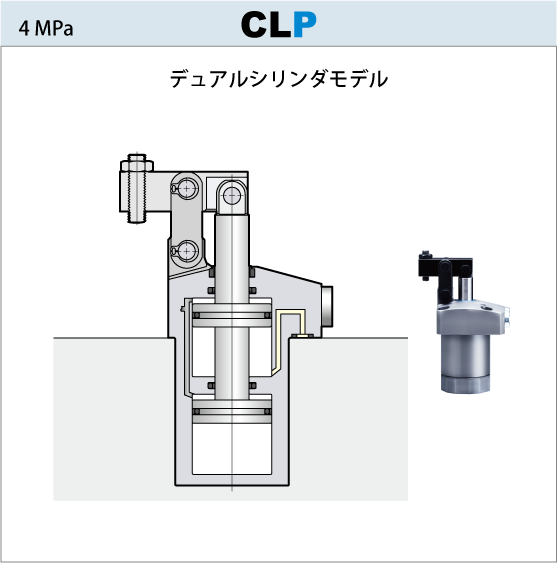 4MPaリンククランプ デュアルシリンダモデルCLP