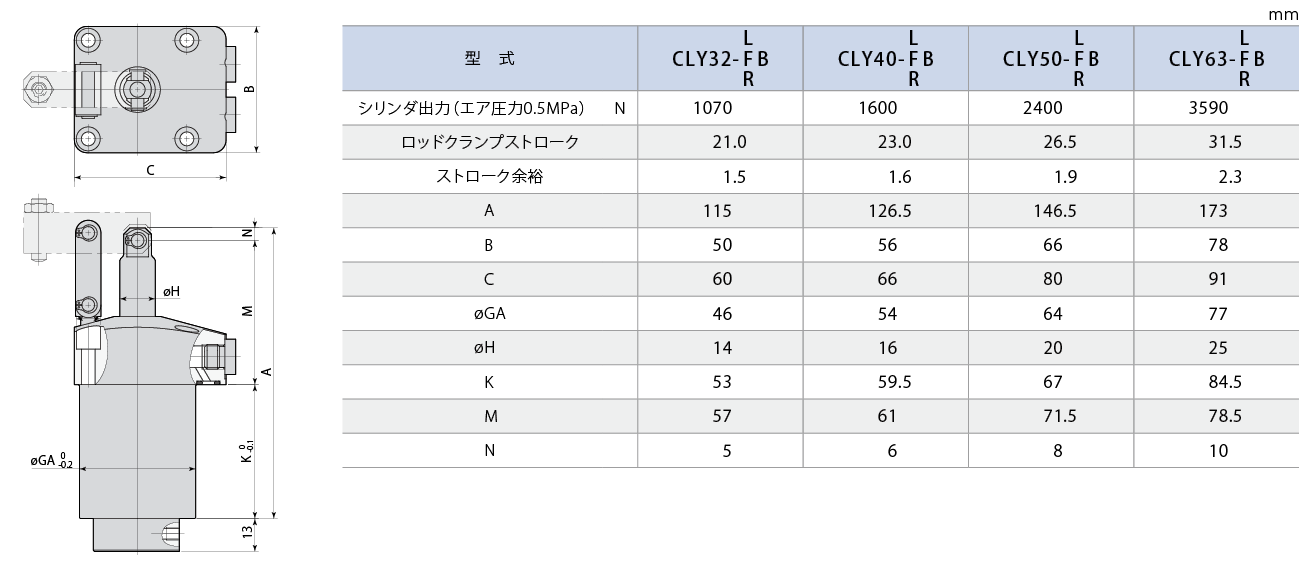 CLY-B外形図 